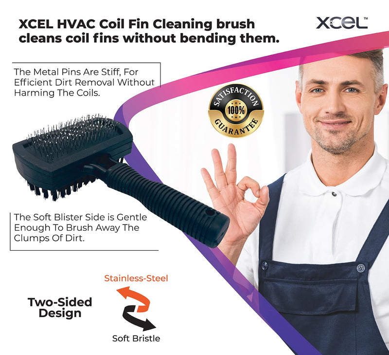 [Australia - AusPower] - Next Generation Air Conditioner Evaporator Coil Fin Cleaning Brush V2 (Double-Sided) - By XCEL Rectangular 