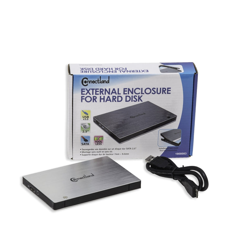 [Australia - AusPower] - Connectland CL-ENC25035 USB 3.0 2.5" SATA III 6Gbps HDD External Enclosure Tool Less Installation, Aluminum 