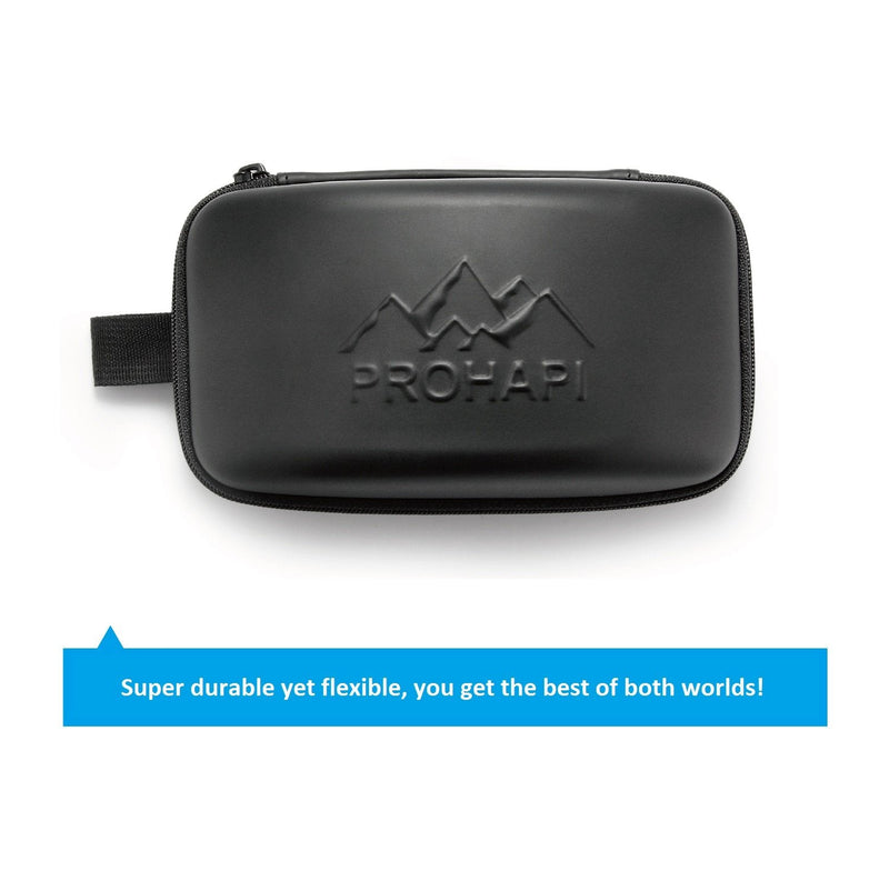 [Australia - AusPower] - Prohapi Snow Goggles Case, Semi Hard EVA Ski Goggles Case with Aluminum Bag Strap & High-Performance Proof Zipper - Compact & Lightweight Travel Carrying Snowboard Goggles Bag 