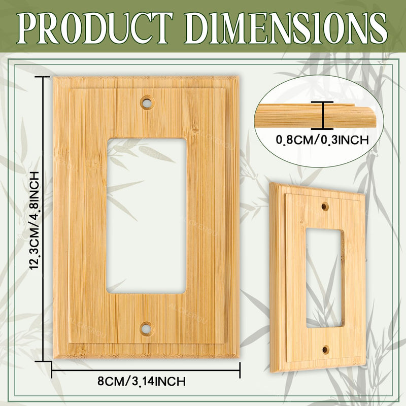 [Australia - AusPower] - Solid Wood Outlet Covers Light Switch Plate 4.8" X 3.14" Bamboo Switch Plates And Outlet Covers Light Switch Cover Quality Raw Wooden Wall Plate Decorative Single Rocker Standard Size 1PC-DK Wall Plate 3 