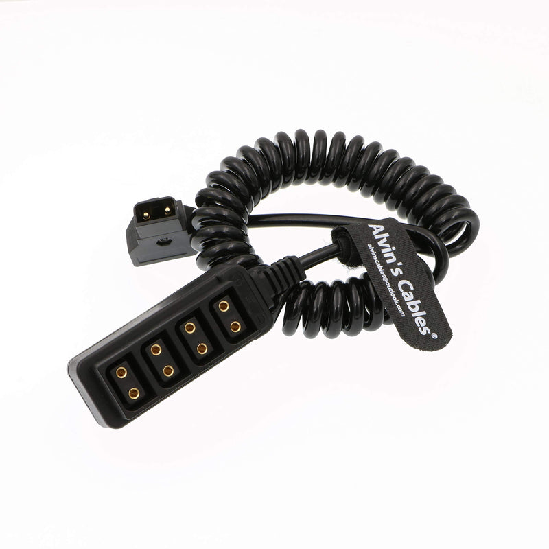 [Australia - AusPower] - Alvin's Cables 4 Port D Tap to D Tap Male Female Coiled Splitter Cable for Anton Bauer V Mount Battery 