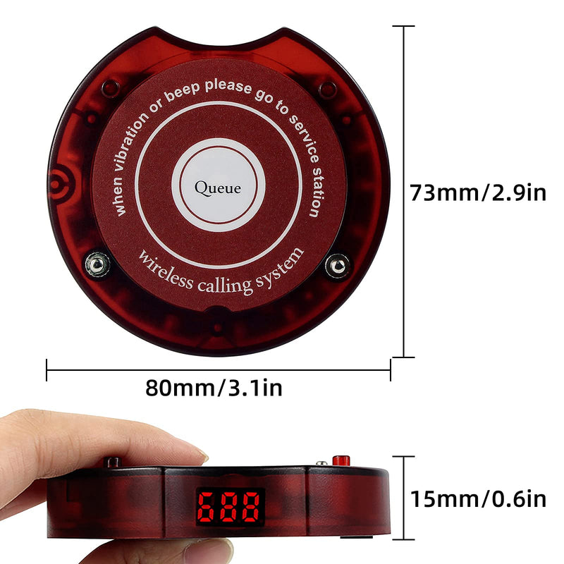 [Australia - AusPower] - Retekess TD165 Restaurant Pager Replacement,Single Buzzer,Max 999 Beepers,Stop Beeping for Church Nursery,Brewery,Food Truck,Hospital 