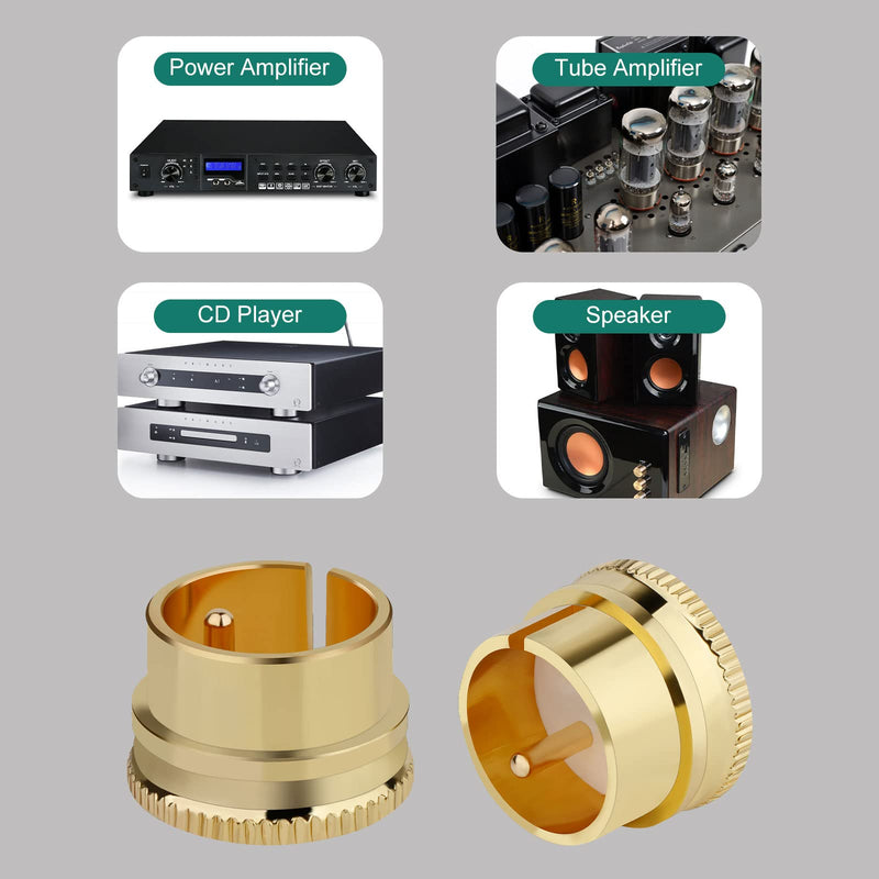 [Australia - AusPower] - Monosaudio 2 pcs XLR Male Plug Caps Brass Gold Plated Noise Stopper Caps Shielding Caps Dust Proof Protector(XLR Male Plug Caps, Gold Plated) Gold-Plated 