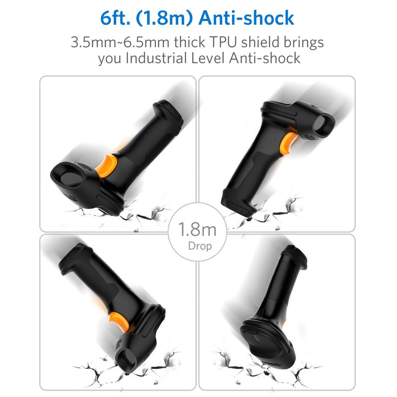 [Australia - AusPower] - Inateck Barcode Scanner, Wireless Scanner, 2600mAh Battery, 35M Range, Automatic Scanning, BCST-60 Black 