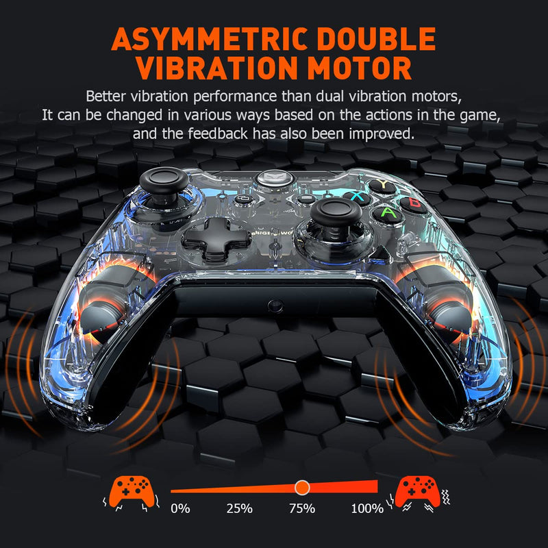[Australia - AusPower] - Wired PC Controller, BIGBIG WON Rainbow Game Controller RGB Light, Motion Aim, Custom Buttons, Macro, Turbo, Dual Shock Wired Controller for Switch/Win10&11 Controller for PS5/PS4 via R90 Adapter-1pc 