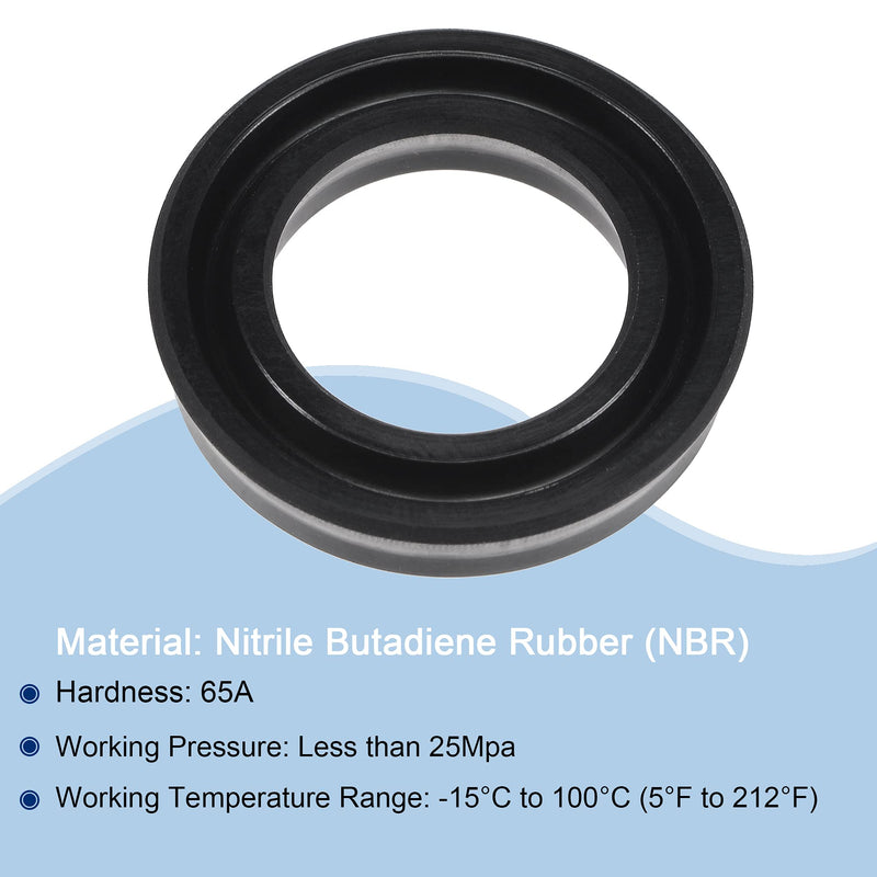 [Australia - AusPower] - MECCANIXITY USH Radial Shaft Seal 16mm ID x 24mm OD x 5mm Width Nitrile Rubber Oil Seal, Black 16x24x5mm 