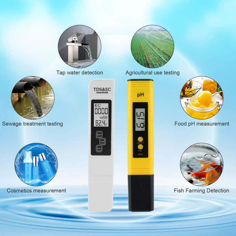 [Australia - AusPower] - PH Meter and TDS Meter Tester Combo,Aideepen 0.01PH Pen & 0-9990 ppm High Accuracy 3-in-1 TDS EC Temperature Meter for Aquarium,Home Drinking Water and Pool 