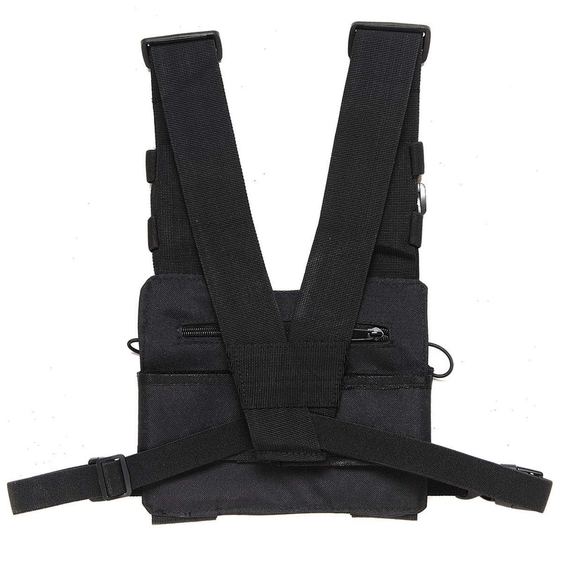 [Australia - AusPower] - Abbree Front Pack Pouch Holster Vest Rig Chest Bag Carry Case for Baofeng Two Way Radio UV-5R BF-F8HP UV-82 TYT Motorola Midland (Black) 
