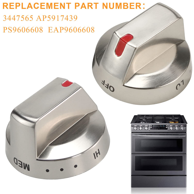 [Australia - AusPower] - Upgraded DG64-00473A Top Oven Control Knob-with Power Protection Metal Ring-Replacement 3447565 AP5917439 PS9606608 EAP9606608 Fits Samsung Oven Gas Range NX58F5700WS NX58H5650WS NX58J7750SS (1 Pack) 