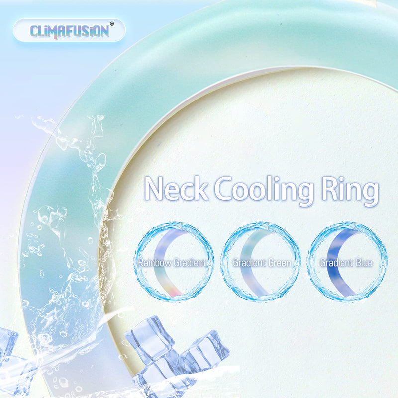 [Australia - AusPower] - Climafusion Gradient Neck Cooling Ring, Neck Cooling Tube Cooling Starts Below 15°C (59°F), Reusable Wearable Cooling Neck Wraps for Summer Heat Outdoor Indoor Cooling and Heat Dissipation Blue Sky Gradient 