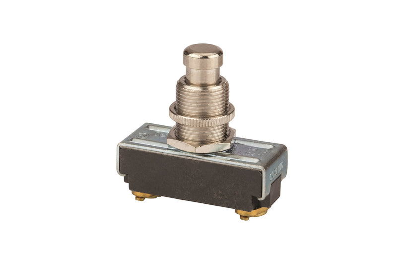[Australia - AusPower] - Push Button Switch, On Off Circut Function, SPST N.C, Brass/Nickel Actuator, 15/10 amps at 125/250 VAC 