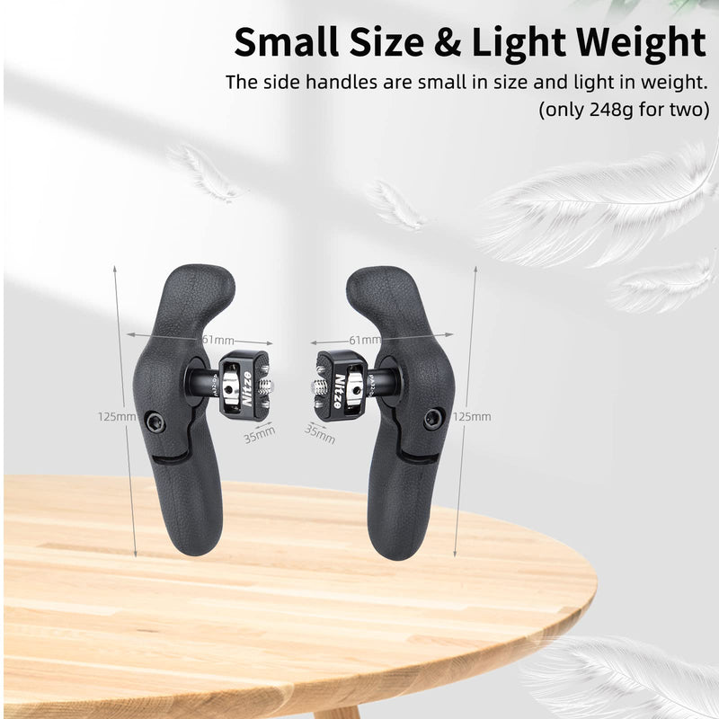 [Australia - AusPower] - Nitze Side Handle Kit with 1/4" Screw and Detachable Locating Pins for Smartphone Cage, iPad Cage and Monitor Cage - PA32D 
