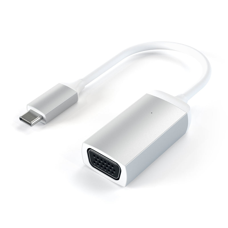 [Australia - AusPower] - Satechi Type-C VGA USB-C Cable Adapter 1080p/60Hz - Compatible with 2018 MacBook Air, 2018 iPad Pro, 2016/2017/2018 MacBook Pro/MacBook, Microsoft Surface Go and More (Silver) Silver 