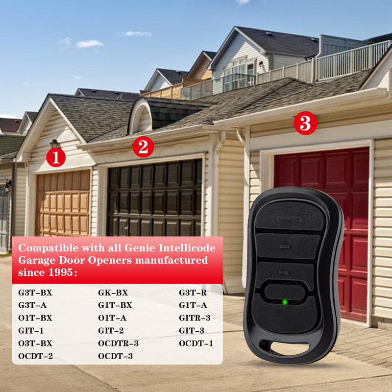 [Australia - AusPower] - G1T-BX 38501R Remote for Genie IntelliCode I II G3T-R G3T-BX G3T-A Overhead Door Garage Door Opener Remote Auto-Seek Dual 315/390MHZ 2 Pack 