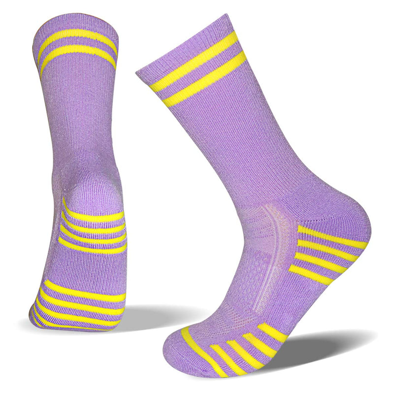 [Australia - AusPower] - FUNDENCY Women's Athletic Crew Socks 6 Pack, Running Breathable Cushion Socks with Arch Support White One Size 