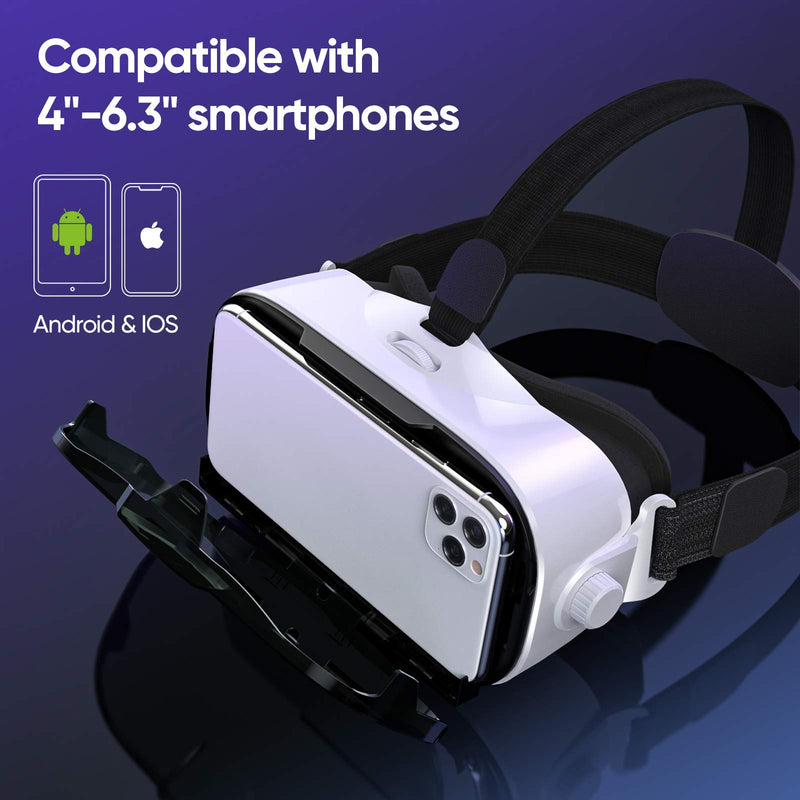 [Australia - AusPower] - Virtual Reality Headset, 3D VR Glasses for Mobile Games and Movies, Compatible 4.7-6.2 inch iPhone/Android Phone, Including iPhone XS/X/8/8Plus/7/7Plus/6/6Plus/6s/5,Samsung,LG,Nexus etc 