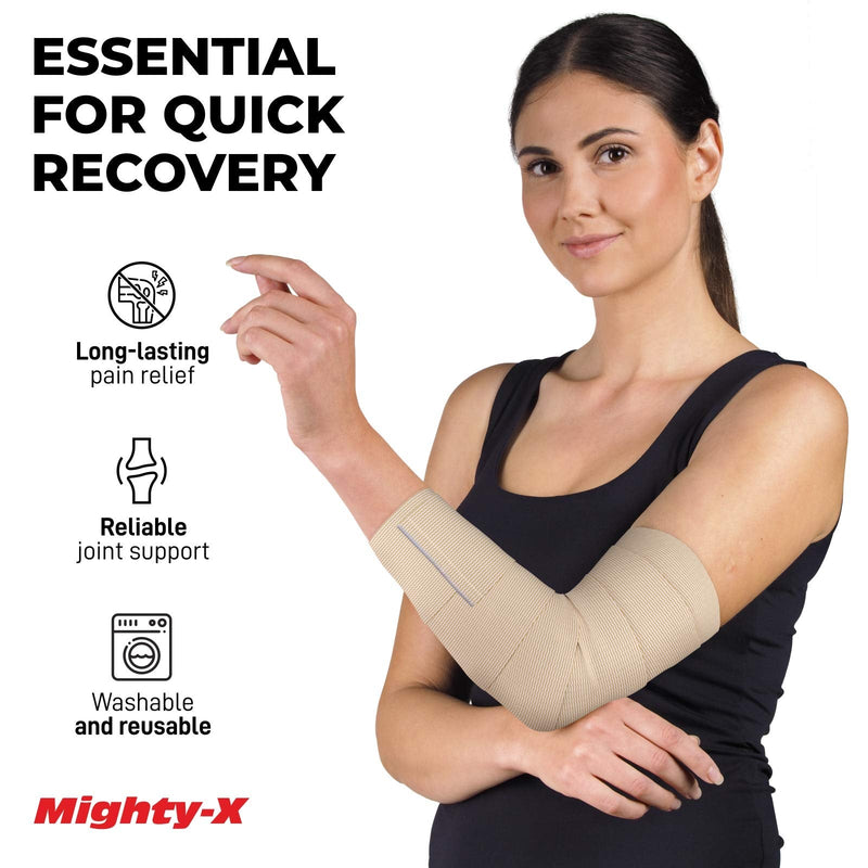 [Australia - AusPower] - Premium Elastic Bandage Wrap - (Pack of 4) - Cotton Latex Free Compression Bandage Wrap - 4” & 6” Self-Closing - Washable & Reusable Adhesive 4pk 