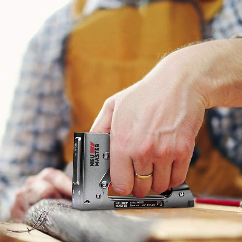 [Australia - AusPower] - Staple Gun NEU MASTER, Light Duty Stapler Kit Come with 1600 pcs 5/16,3/8 inch JT21 Staple Strip, All Steel Tacker for General Repairs, Crafts, Upholstery, Decorating. 