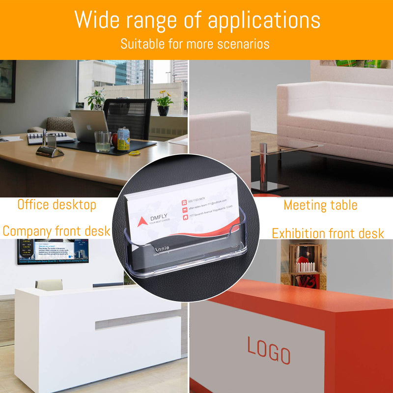 [Australia - AusPower] - DMFLY 16 Pack Business Card Holder for Desk, Acrylic Business Card Holder Clear Plastic Business Card Stand Desktop Business Card Holders for Exhibition, Home & Office, Fits 30-50 Business Cards 