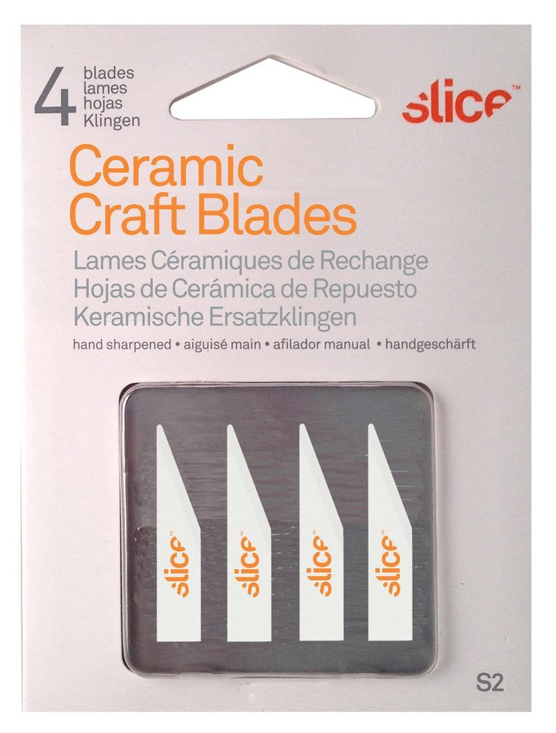 [Australia - AusPower] - Slice 10519 Straight Edge, Ceramic Blade, Pointed Tip Craft Blade, Finger Friendly, Ceramic Blade Stays Sharp 11X Longer Than Metal, 4 Blades 