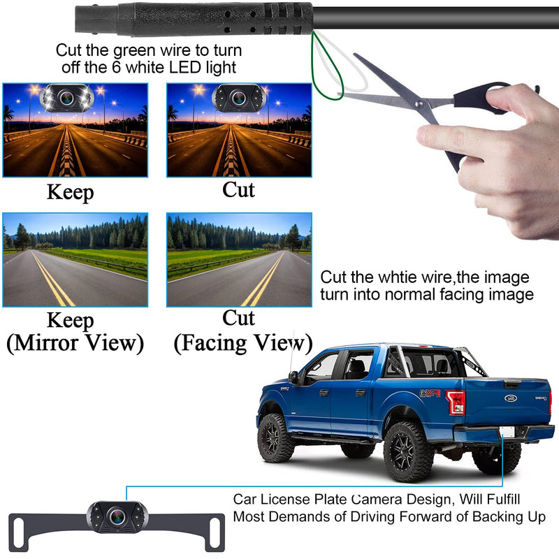 [Australia - AusPower] - Backup Camera with Monitor Kit HD 1080P Wired Rear View Camera for Cars,Trucks,Pickup,SUVs,Vans Waterproof Super Night Vision DIY Grid Lines LeeKooLuu LK3 