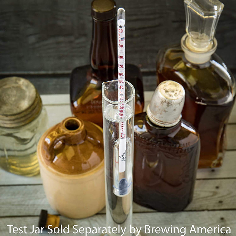 [Australia - AusPower] - American-Made Alcohol Hydrometer Tester 0-200 Proof & Tralle Pro Series Traceable - Distilling Moonshine Alcoholmeter for Proofing Distilled Spirits 