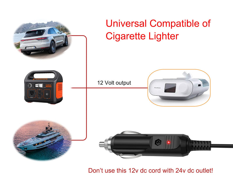 [Australia - AusPower] - (Update) iGuerburn 12V Shielded Car DC Power Cord for Respironics DreamStation CPAP BiPAP Charging Cable, Dreamstation 2 Auto CPAP Advance Converter Cigarette Lighter 