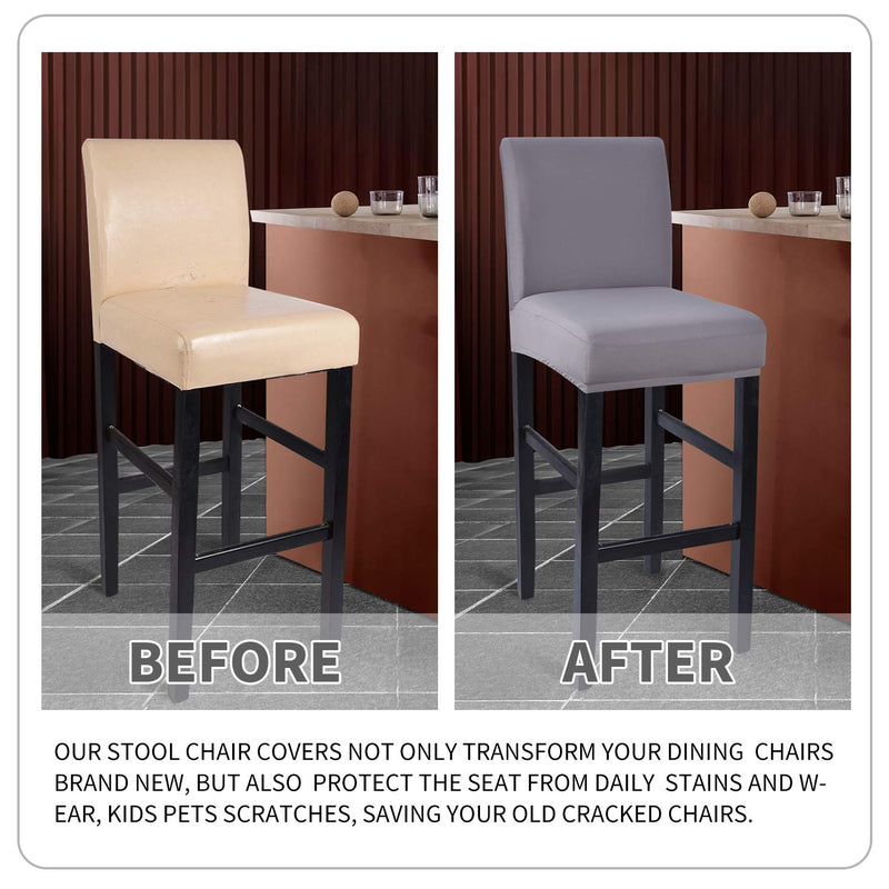 [Australia - AusPower] - Deisy Dee Stretch Slipcovers Chair Cover for Counter Height Side Chairs Covers Stretch Protectors C171 (Light Grey) Light Grey 