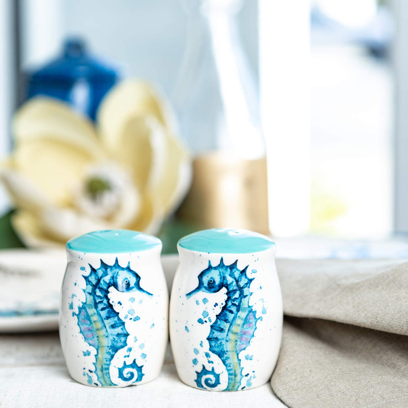 [Australia - AusPower] - Salt and Pepper Shakers - Adorable Ceramic Seahorse Novelty Set 