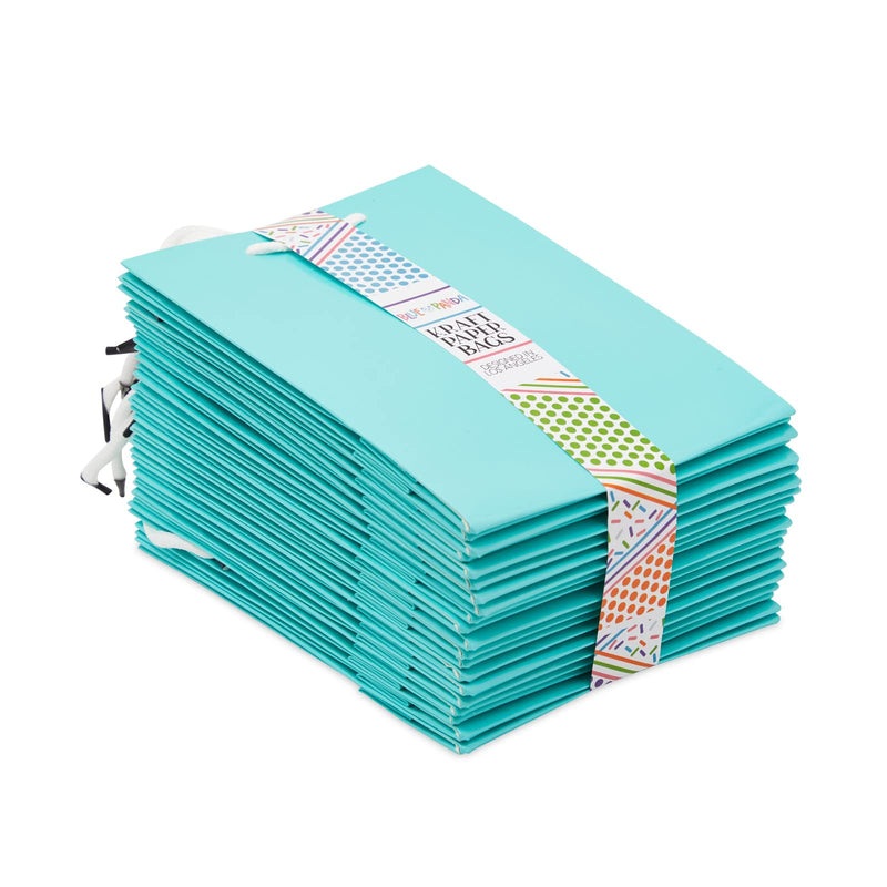 [Australia - AusPower] - Small Teal Party Favor Gift Bags with Handles, Tissue Paper (5.5 x 7.9 In, 20 Pack) 