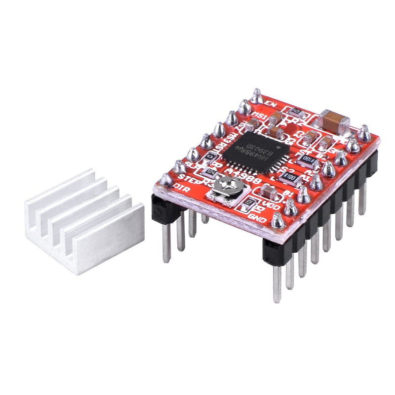 [Australia - AusPower] - HiLetgo 5pcs A4988 Stepstick Stepper Motor Driver Module with Heat Sink for 3D Printer Reprap Suitable for Mendel Huxley Arduino 