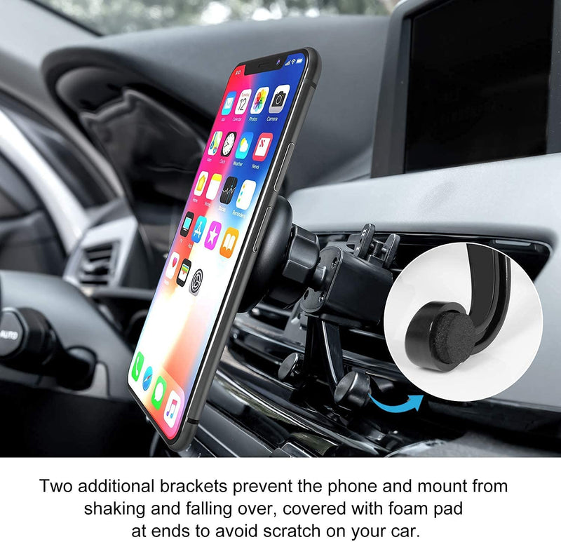 [Australia - AusPower] - Air Vent Phone Holder, Magnetic Car Mount Phone Holder Cradle for iPhone 13/13 Pro/13 Pro Max/13 Mni/12/Mini/Pro Max/11/11 Pro/XR/ X/8 Galaxy S10/S9/S8/S7/S6/S5, LG Motorola and More Air Vent- Black 