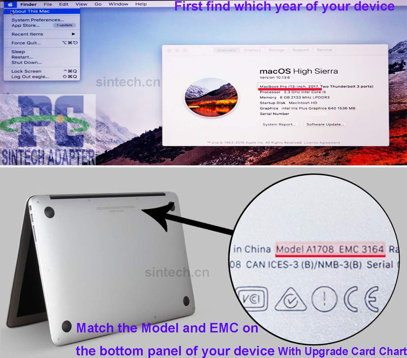 [Australia - AusPower] - Sintech NGFF M.2 nVME SSD Adapter Card for Upgrade MacBook Air(2013-2016 Year) and MacBook PRO(Late 2013-2015 Year) (Black) 