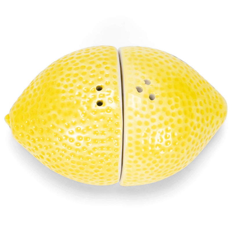 [Australia - AusPower] - Sunshine Yellow Lemon Halves 3 x 2 Dolomite Tabletop Salt and Pepper Shaker Set 