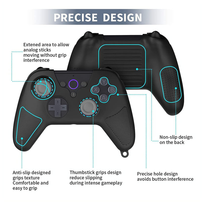 [Australia - AusPower] - Linkidea Handle Protection Cover Compatible for Luna Controller, Silicone Grips Sleeve Case for Luna Wireless Controller (Black) 