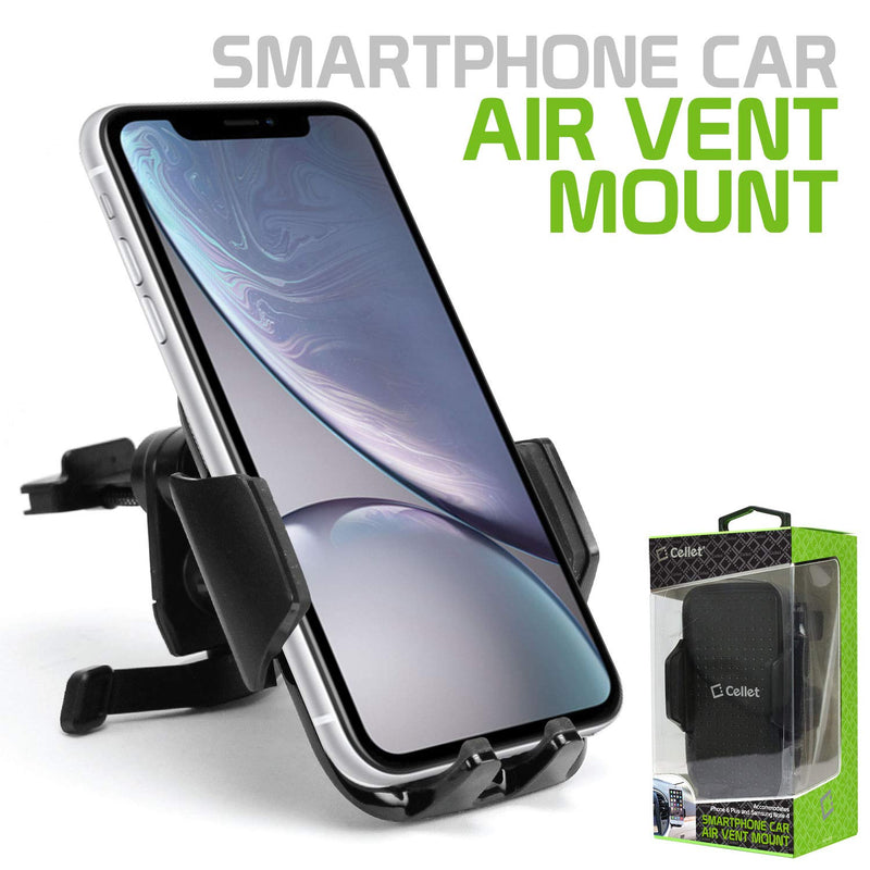 [Australia - AusPower] - Cellet Vehicle Air Vent Phone Holder One Touch Universal Cradle Compatible With iPhone 11 Pro Max Xr Xs Max Xs X SE 8 Plus 7 6S Note 10 5G 9 8 Galaxy S10 5G S10 S10e S10+ J2 S9 S8 Pixel 4 3 XL 