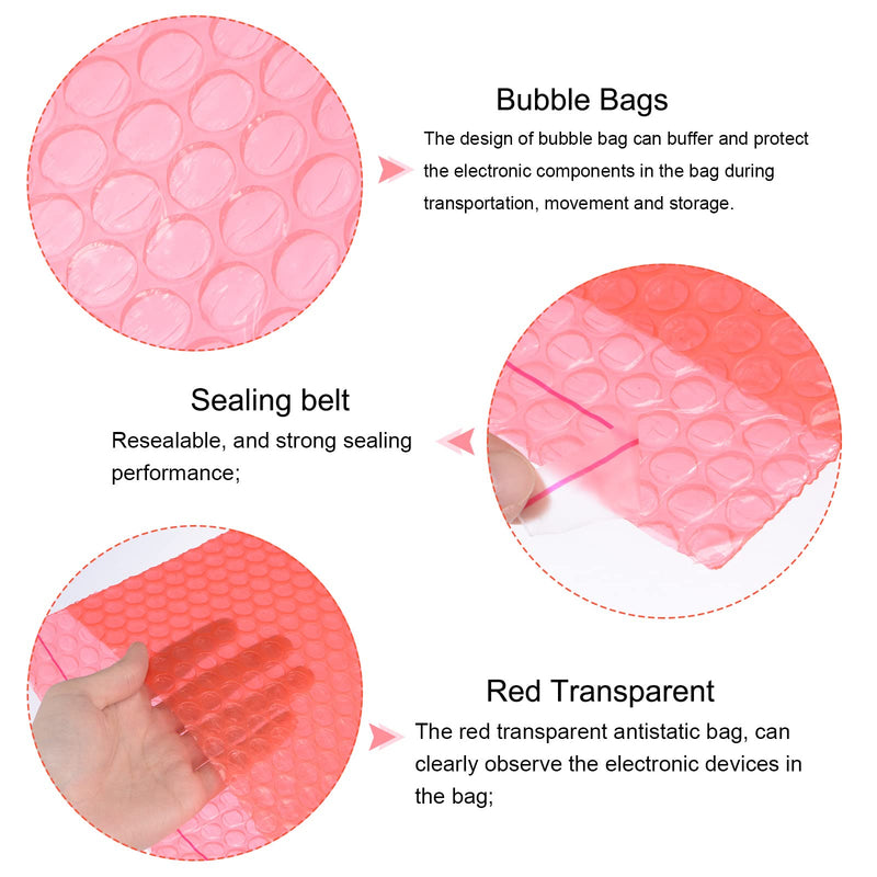 [Australia - AusPower] - MECCANIXITY Anti-Static Bubble Bags Shielding Bag 8" x 5" Resealable for Hard Drive Electronic Components 50pcs 8" x 5" 