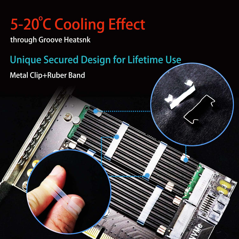 [Australia - AusPower] - GLOTRENDS Dual M.2 X4 PCIe Adapter for One M.2 PCIe SSD and One M.2 SATA SSD, Support OS Booting from M.2 PCIe SSD or M.2 SATA SSD, Including 2 x M.2 Heatsink and Thermal Pad and M.2 Screws (PA12-HS) 