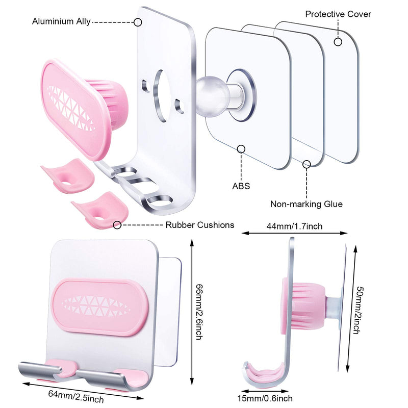 [Australia - AusPower] - 3 Pieces Wall Phone Holders Adjustable Waterproof Shower Phone Stand Universal Aluminum Cell Phone Holder for Most Smartphones and Tablets in Bed Bathroom Kitchen 