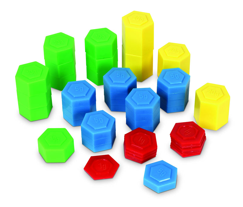 [Australia - AusPower] - Learning Resources Hexagram Weights - Set of 54 Pieces, Ages 8+ Math Teacher Supplies, Math Learning Tools, Math Games for Kids 
