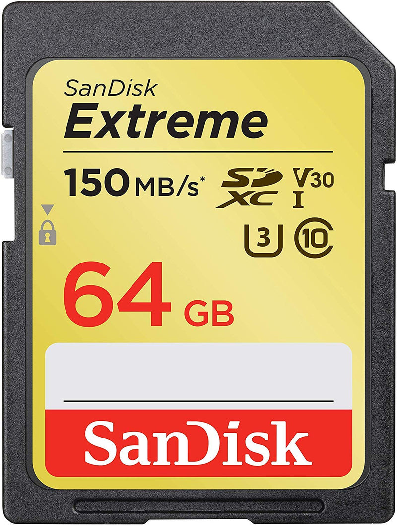 [Australia - AusPower] - SanDisk 64GB SDXC SD Extreme Memory Card Works with Canon EOS 77D, 80D, 70D, 6D, 60D Digital DSLR Camera 4K V30 U3 (SDSDXVE-064G-GNCIN) Bundle with (1) Everything But Stromboli Combo Card Reader 