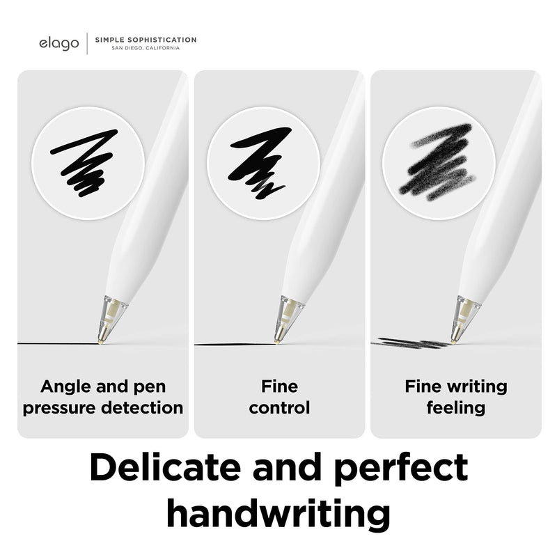 [Australia - AusPower] - elago 2 Pack Replacement Metal Pencil Tips Compatible with Apple Pencil 1st & 2nd Generation, Wear-Resistant High Sensitivity Pencil Nibs 