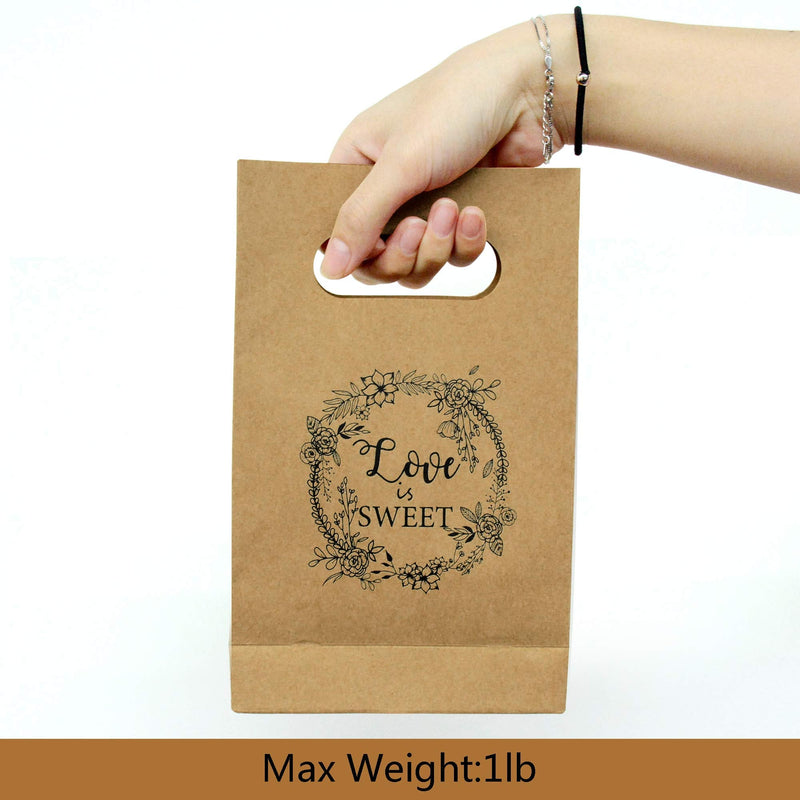 [Australia - AusPower] - Brown Craft Paper Bag with handled Friday Night Craft Treat Bags 8.5 * 5.5 * 2.5 Inch for Wedding Party Business (50pcs） 