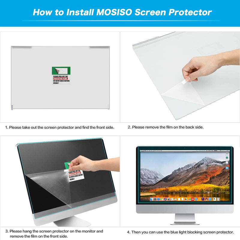 [Australia - AusPower] - MOSISO 2 Pack Matte Anti Glare Computer Monitor Screen Protector & Blue Light Blocking Screen Protector Filter Compatible with iMac 21.5 inch All-in-Ones Desktop PC Monitor Reduce Visual Fatigue 