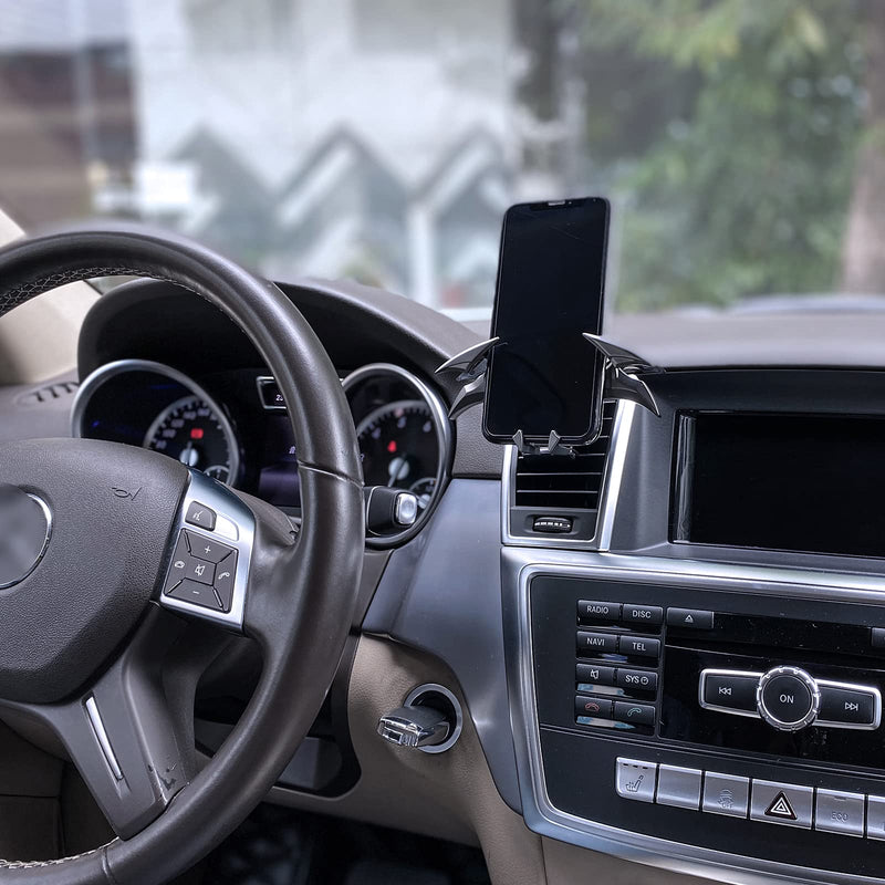 [Australia - AusPower] - Alloy Material Car Phone Bat Mount Unique Phone Holder for Car Gifts for Men Universal Vent/Dash/Windshield Gravity Automatic Locking Hands Free 