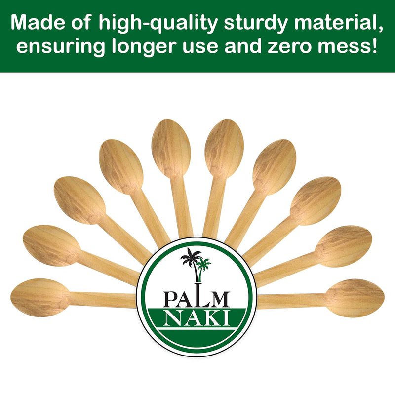 [Australia - AusPower] - Palm Naki Bamboo Cutlery (40 Count) - Disposable Dinnerware, Eco-Friendly, Compostable and Biodegradable Cutlery (Spoons) 