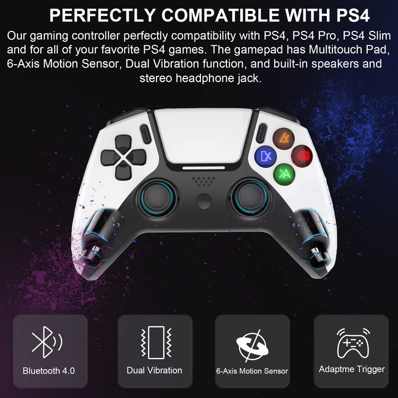 [Australia - AusPower] - Gamepad Controller for iPhone, iPad, MacBook, PC, PS4, PS3, MFi Gaming Joystick for Call of Duty, Genshin Impact, Apex Legends, Diablo Immortal, Steam, Cloud Gaming, Direct Play -for iOS 13+ & Win7-11 White 
