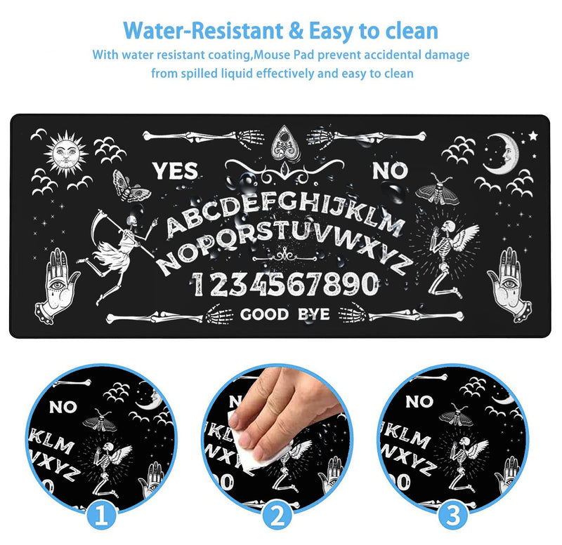 [Australia - AusPower] - Large Gaming Mouse Pad, Long Extended XL Ergonomic Mousepad Desk Pad, Large Rubber Mice Pads Stitched Edges, 31.5'' X 11.8'+ Cup Coaster , Ouija Board Pattern Yu-mouse pad-2-97 