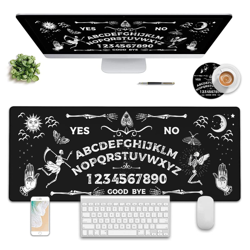 [Australia - AusPower] - Large Gaming Mouse Pad, Long Extended XL Ergonomic Mousepad Desk Pad, Large Rubber Mice Pads Stitched Edges, 31.5'' X 11.8'+ Cup Coaster , Ouija Board Pattern Yu-mouse pad-2-97 