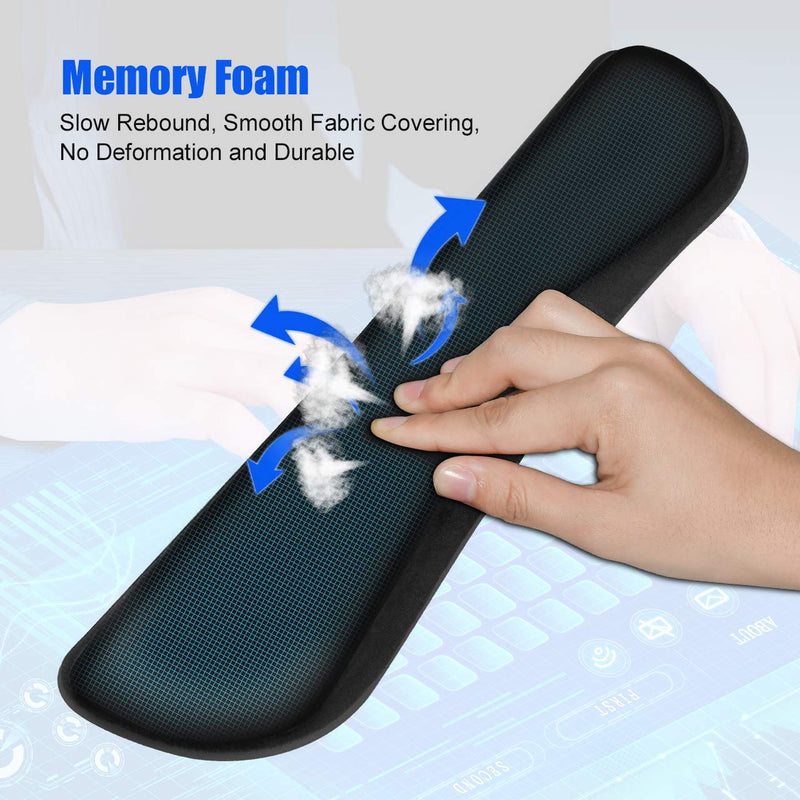 [Australia - AusPower] - JIKIOU Keyboard Wrist Rest, Wrist Support Pads for Keyboard and Mouse, Memory Foam Ergonomic Cushion for Carpal Tunnel, Mouse Rest Pad Pain Relief Easy Typing for Computer, Laptop, Office, Black 
